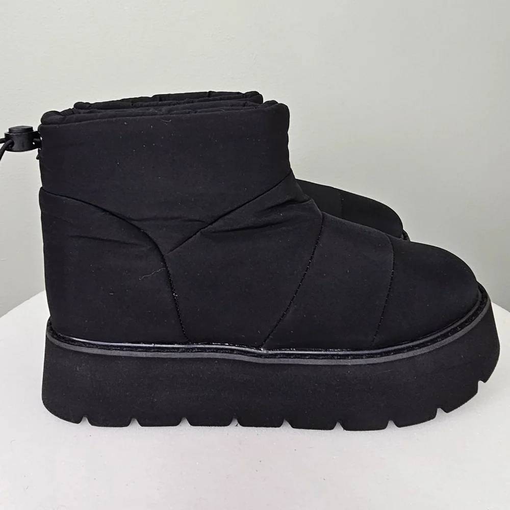 Portland Boot Company Women's Metallic Puffer Cozy Booties in Black - Picture 7 of 14